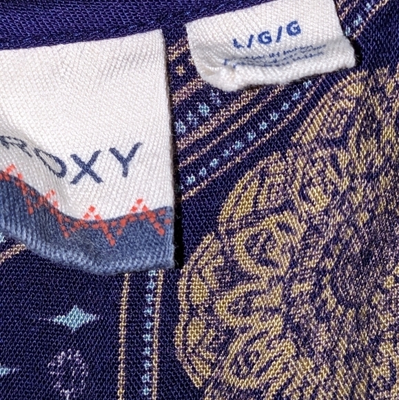 Roxy Lucky Blue bohemian mini dress, size Large, GUC - Picture 8 of 8